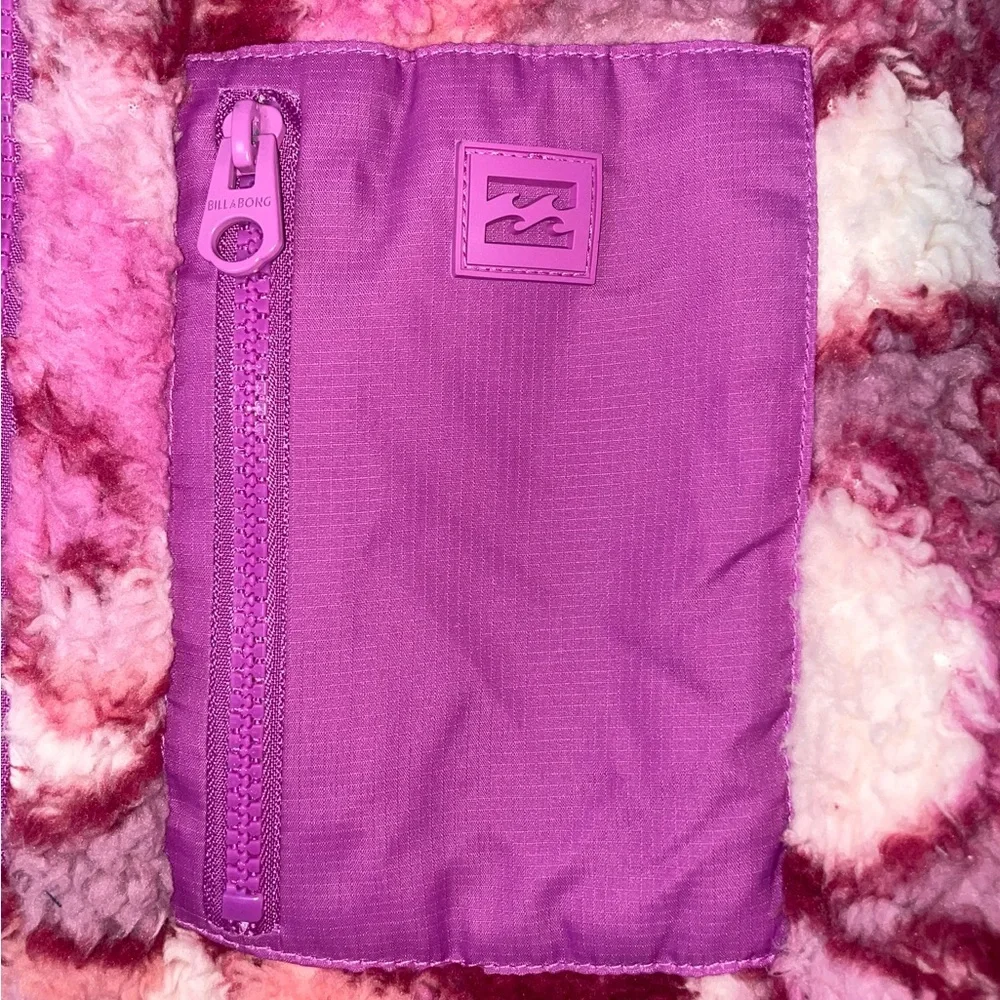 Billabong Floral Sherpa Jacket - Dusty Mauve - Picture 5 of 8